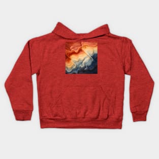 Warm-Toned Abstract Wave Desktop Wallpaper Kids Hoodie